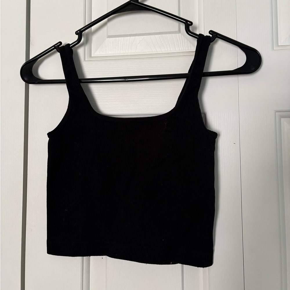Woman’s simple black tank top